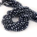 Perline di abaco in cristallo sfaccettato blu scuro per gioielli artigianali fai-da-te bracciali. - 3*2mm Foro 0,8mm (circa 100 pezzi) / Color Ematite
