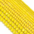 Perline di cristallo sfaccettate gialle per la creazione di gioielli fai da te e collane. - 3*2mm Foro 0,8mm (circa 100 pezzi) / Porcellana Gialla