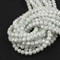 Perline sfuse di cristallo bianco sfaccettato abaco per bracciali e collane fai da te - 4*3mm Foro 0.8mm (Circa 100 Pezzi) / Bianco Porcellana AB