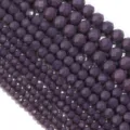 Perle di cristallo sfaccettate viola opaco sciolte fai da te gioielli braccialetto - 100 Pezzi (3x2mm) / Porcellana viola