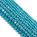Perline di cristallo sfaccettate perline sfuse blu gioielli fai da te bracciale collana - 100 Pezzi (3x2mm) / Porcellana blu pavone