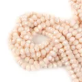 Perline sfaccettate in cristallo rosa chiaro per gioielli fai da te, accessori bracciale. - 4*3mm Foro 0.8mm (Circa 100 Pezzi) / Porcellana Beige