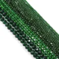 Perline abaco in cristallo sfaccettato verde scuro variante per gioielli fai da te e collane. - 100 Pezzi (3x2mm) / Verde Scuro Trasparente