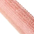Variante di perline abaco in cristallo sfaccettato rosa, perle di vetro lucide per gioielli. - 100 Pezzi (3x2mm) / Rosso Acqua
