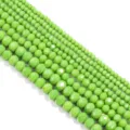Perline di vetro cristallo sfaccettato verde chiaro sciolte per accessori gioielli braccialetto - 100 Pezzi (3x2mm) / Porcellana verde