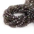 Perline di cristallo sfaccettate abaco marrone scuro per gioielli artigianali fai da te. - 100 Pezzi (4*3mm) / Grigio
