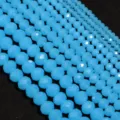 Perline di cristallo sfaccettate azzuro chiaro per creazione gioielli collane bracciali DIY. - 100 Pezzi (4x3mm) / Giada Blu Cielo