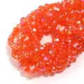 Perline abaco in cristallo sfaccettato arancione per creazione di gioielli fai da te bracciali. - 100 Pezzi (3x2mm) / Rosso-arancio Ab