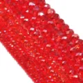 Perline di cristallo sfaccettato rosso perline sciolte lucide per accessori di gioielli DIY - 3*2mm Foro 0,8mm (circa 100 pezzi) / Rosso AB