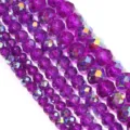 Perle di cristallo sfaccettate viola per gioielli fai da te, perline sfuse brillanti. - 100 Pezzi (4x3mm) / Viola Galvanizzato AB