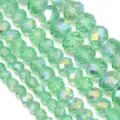 Perline abaco in cristallo sfaccettato verde per gioielli, bracciali e collane fai da te. - 100 Pezzi (4x3mm) / Verde Galvanizzato AB