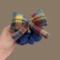 Stile coreano fiocco a quadri arcobaleno colorato elastico per capelli coda di cavallo - Elastico per Capelli Fiocco Quadretti Arcobaleno