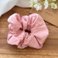 Coletero nube rosa liso detalle, accesorio cuerda pelo cola de caballo tela suave. - Grande 15cm / Rosa