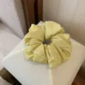 Coletero de nube color liso suave accesorio para el pelo coleta diario mujer - Pequeño 12cm / Amarillo leche