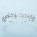 Silber Strass Blumen Haarreif glitzernde Kristall Haarreife elegante Braut Haarschmuck - Blumen Stirnband (TS-J2742S) / Silber