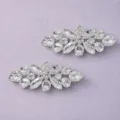 Zilverkleurige kristallen schoenclips sprankelende strass decoratieve gespen chic paar. - Eenvoudige & Veelzijdige Stijl (SC-J016) / 2-Delige Set