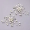 Elegante parel kristal schoenclips, schitterende handgemaakte bloemen schoenhangers feest. - Luxe Sfeer Schoengesp (SC-J005) / 2-Delige Set