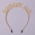 Gold rhinestone Birthday Girl headband for women, sparkling party hair accessory piece. - BIRTHDAY GIRL Style (TS-J3029G) / Party Gold Headband