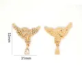 Ciondolo collare strass lega oro accessorio gioielli fai da te, dettaglio 32x31mm. - Collo in Pizzo ad Arco (2#) / Solo Pendente (Senza Catena)