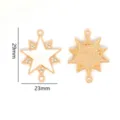 Gold-plated star double loop pendant charms with opal and cubic zirconia for DIY jewelry making. - White Opal Five-pointed Star (XH60620) / 1 Piece / White