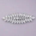 Silberner Kristall Haarklammer glänzender Strass Haarschmuck elegante Braut Haarspange für Damen. - Silber (HS-J6554S)