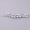 Silver Zircon Leaf Hairpin Crystal Bobby Pin Elegant Hair Clip For Women Variant Style - Silver (HS-J6381S)