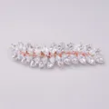 Rose gold marquise cubic zirconia leaf hair clip for women bridal wedding daily wear - Rose Gold (HS-J6379RG)