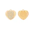 Gold heart rhinestone pendant charm DIY jewelry accessories for necklace earrings bracelet 1pc - Gold Rhinestone Heart Style (1#)