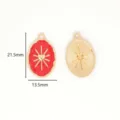 Ciondolo ovale cuore stella in lega goccia d'olio collana bracciale accessori gioielli - 1 Pezzo / Rosso