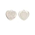 Silver rhinestone heart charms DIY jewelry pendants for necklaces, earrings and keychain accessories. - Silver Pave Textured Heart Style (2#)