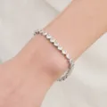 Zilverkleurige zirkonia tennisarmband voor dames elegante pols sieraden accessoire chic - Ronde Diamanten Tennisarmband (BS-J5471S)
