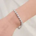 Dames zilveren hart strass tennis armband elegante kristal sieraden mode accessoire - Hart Volledige Strass Armband (BS-J5472S)