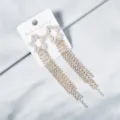 Lange ster kristal kwast oorbellen voor vrouwen, elegante strass hangende mode sieraden. - Lange Sterren Kwastje Oorbellen (ERS-J4104)