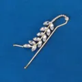 Goudkleurige strass blad haarspeld elegante haaraccessoire bruid haarjuweel kristal haarspeld - Blad Tak Strass Haarspeld (HS-J6769G)