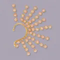 Gouden elfje oorclip met roze kralen, sprookjesachtige oorbel voor bruiloft en feest. - Vintage Franse Stijl (ERS-J4182) / Goud