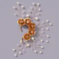 Gouden Elfen Oorchet met Parel en Kristal, Elfjes Oorclip Sieraden voor Bruiloft en Feest - Mori-stijl Zachte Oormanchet (ERS-J4193G)