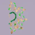 Gouden blad groene kristal elfen oor manchet feest bruiloft sieraden accessoire - Zachte en Zoete Oormanchet (ERS-J4263GGREEN)
