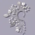 Elfen oor manchet zilver draad parel kristal blad kwast oorbellen bruiloft feest sieraden - Dating en Reizen Oormanchet (Rechteroor) (ERS-J4278S)