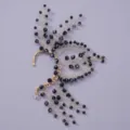 Elfen oor klem goud draad zwarte kralen bruiloft feest oorbellen sieraden cadeau - Elegante en Luxueuze Oorcuff (ERS-J4282G)
