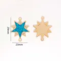 Star shape dual-hole DIY jewelry connector pendant with blue opal and micro-pave cubic zirconia. - Blue Opal Five-pointed Star (XH60620) / 1 Piece / Blue