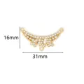 Connettore per gioielli strass curvo dorato ciondolo in lega DIY per collana e bracciale - Collo in Pizzo ad Arco (5#) / Solo Pendente (Senza Catena)