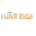 Gouden strass LOVE letter legering hanger, 25,5x10mm sieraden DIY accessoire groothandel. - Liefdesbrief / Goud