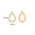 Gouden druppel strass hanger detail, geometrische legering bedel voor DIY sieraden accessoires. - druppel / Goud