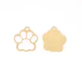 Gold cat paw charms pendant for DIY jewelry making, cute enamel cat footprint necklace accessories - White