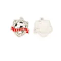 Ciondolo scudo da calcio con strass e nastro rosso, accessorio di bigiotteria. - Scudo del Calcio (XH60318) / Stile Calcio Argento (1#)