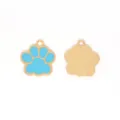 Cute blue enamel cat paw charm 16x17mm metal pendant for DIY handmade jewelry necklace - Blue