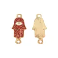 Vergulde legering Hamsa hand bedels met rode emaillen boze oog voor DIY sieraden maken. - Rode Hand Stijl (2#)