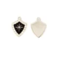Ciondolo scudo strass smalto nero design stella gioielli fai da te collana braccialetto accessorio - Scudo della Stella (XH60318) / Stile Stella Argento (3#)