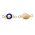 Gouden legering boze oog connector bedels voor DIY armbanden kettingen sieraden. - Ovaal Blauw Oog Stijl (5#)