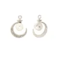 Pendentif breloque bijoux DIY lune étoile perle en alliage argenté pour colliers. - Lune Argentée
